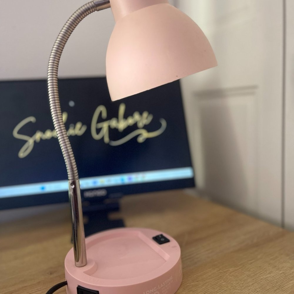 Pink LED Flex Head Desk Lamp